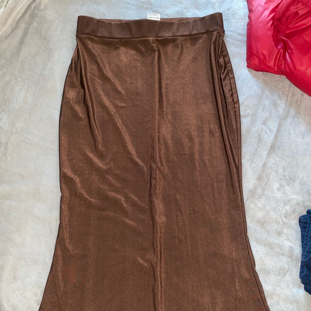 Brown high waisted mermaid skirt